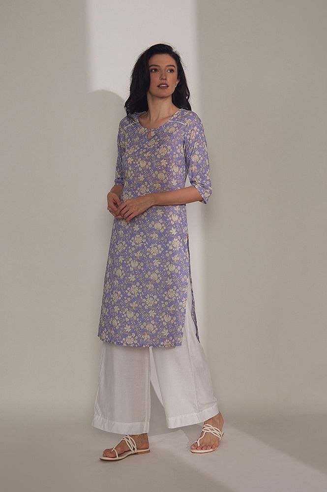 Buy Lavender Embroidery Work Georgette Pakistani Suit Online